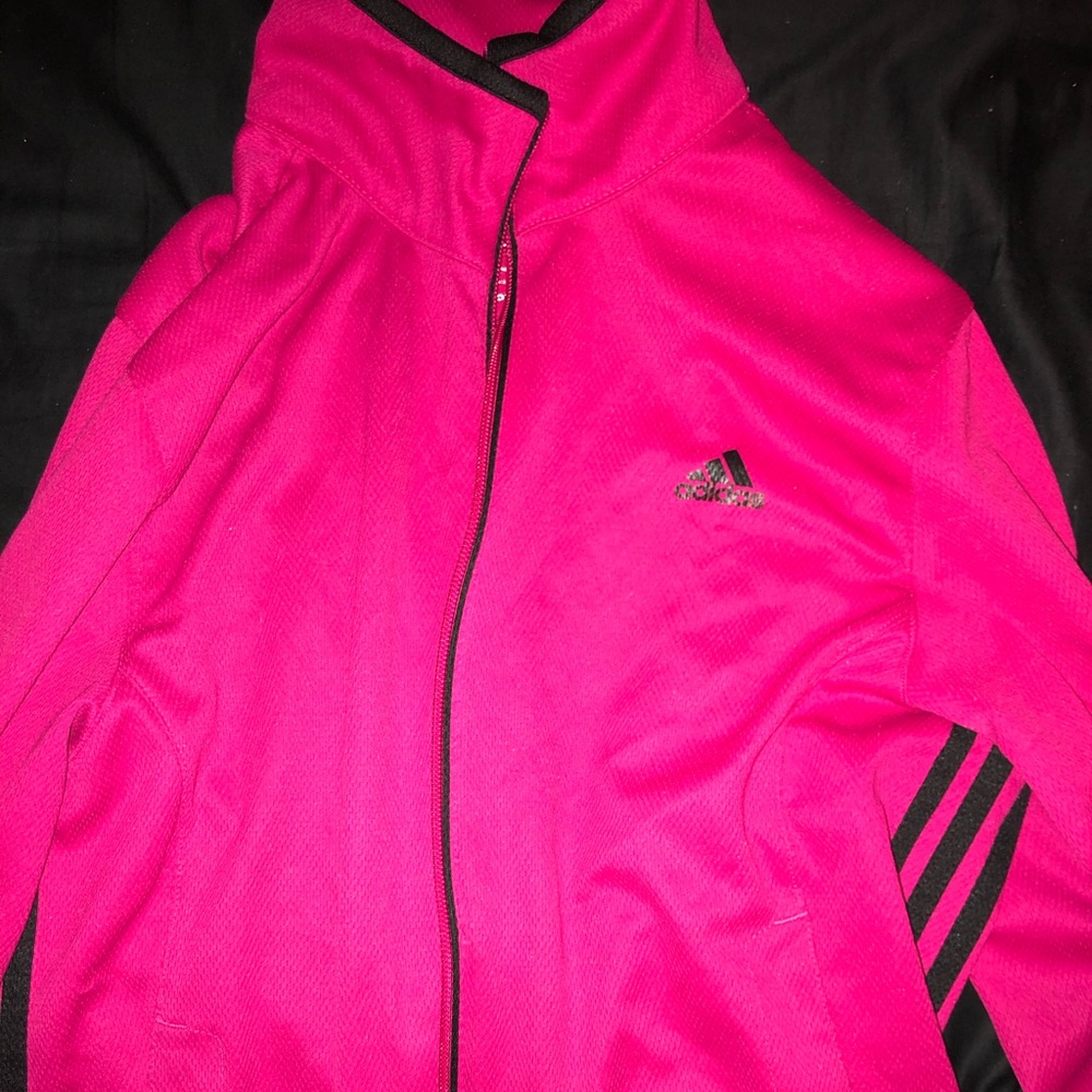 Addidas pink jacket.